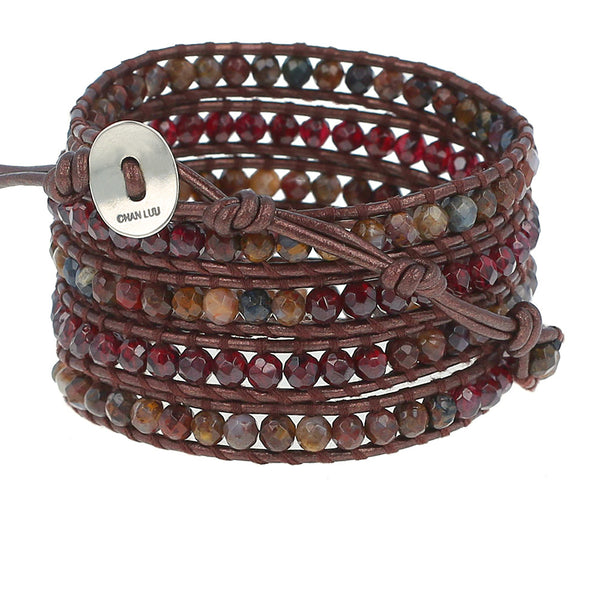 bracelet - Chan Luu Pietersite Wrap on Tamba Leather - Girl Intuitive - Chan Luu -