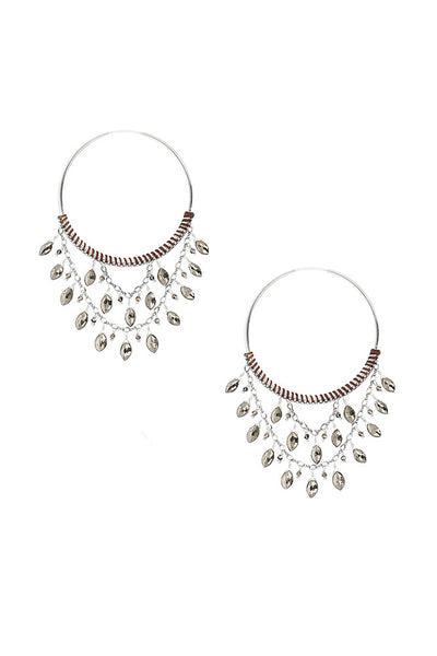 earrings - Chan Luu Pyrite Statement Hoop Earrings - Girl Intuitive - Chan Luu -