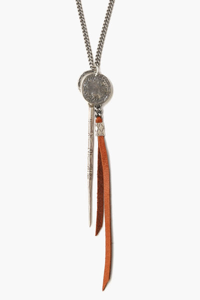 Necklace - Chan Luu Saddle Charm And Leather Tassel Necklace (Pre-Order) - Girl Intuitive - Chan Luu -