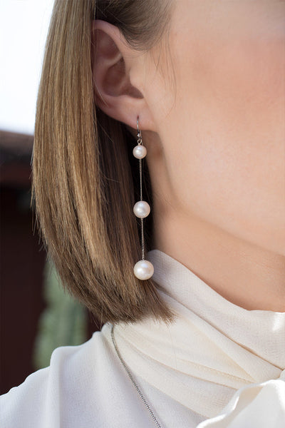 earrings - Chan Luu Tiered Floating Pearl Earrings - Girl Intuitive - Chan Luu -