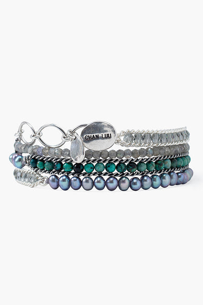 bracelet - Chan Luu Turquoise Pearl Mix Naked Wrap Bracelet - Girl Intuitive - Chan Luu -