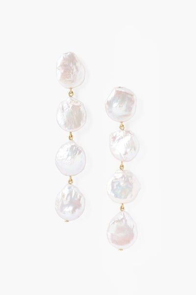 earrings - Chan Luu Four Tiered White Keshi Pearl Earrings - Girl Intuitive - Chan Luu -