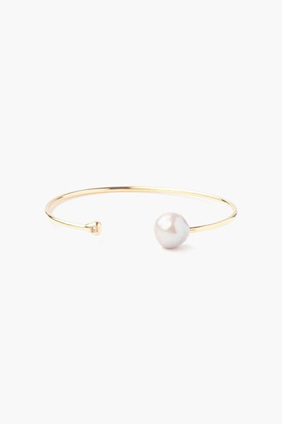bracelet - Chan Luu Grey Pearl And Gold Diamond Cuff - Girl Intuitive - chan luu -