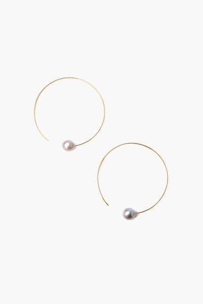 earrings - Chan Luu Grey Pearl Halo Hoop Earrings - Girl Intuitive - chan luu -