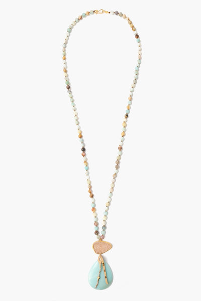 Necklace - Chan Luu Matte Multi-Amazonite Mix Pendant Necklace - Girl Intuitive - Chan Luu -