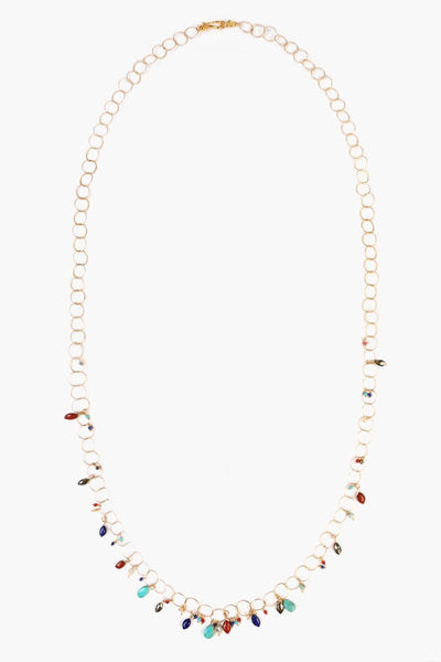 Necklace - Chan Luu Multi-Stone Mix Chain Layering Long Necklace - Girl Intuitive - Chan Luu -