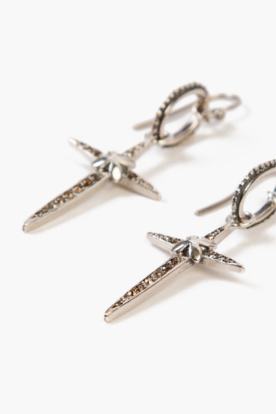 earrings - Chan Luu Silver Diamond Cross Earrings - Girl Intuitive - Chan Luu -