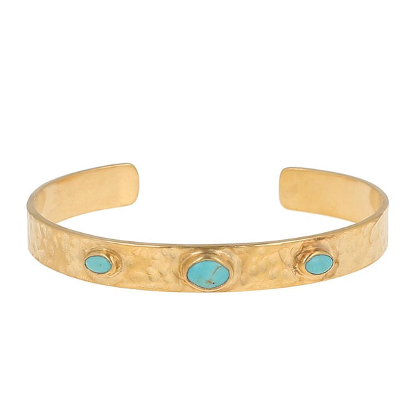 bracelet - Chan Luu Turquoise Hammered Cuff - Girl Intuitive - Chan Luu -