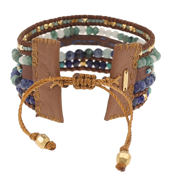bracelet - Chan Luu Turquoise Mix Multi Strand Leather Bracelet - Girl Intuitive - Chan Luu -