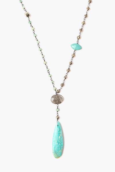 Necklace - Chan Luu Turquoise Mix Stones Long Necklace - Girl Intuitive - Chan Luu -