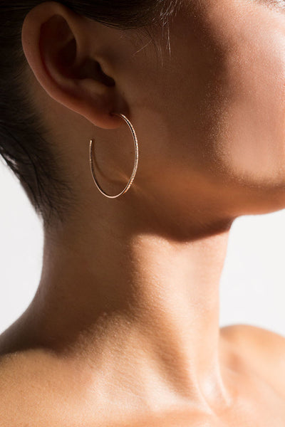 earrings - Chan Luu White Diamond White Gold Large Hoop Earrings - Girl Intuitive - Chan Luu -