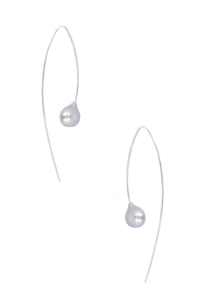 earrings - Chan Luu Floating Pearl Drop Earrings - Girl Intuitive - Chan Luu - Grey