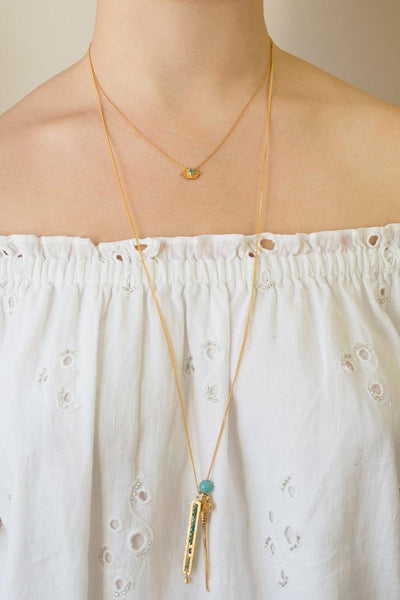 Necklace - Chan Luu Turquoise Santa Fe Necklace - Girl Intuitive - Chan Luu -