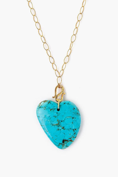 Necklace - Chan Luu Turquoise Heart Necklace - Girl Intuitive - Chan Luu -