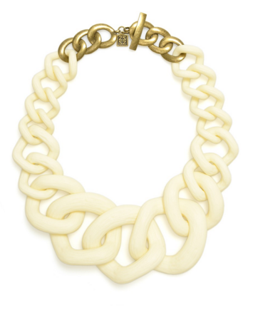 Necklace - Chunky Links Statement Necklace Cream - Girl Intuitive - Zenzii -