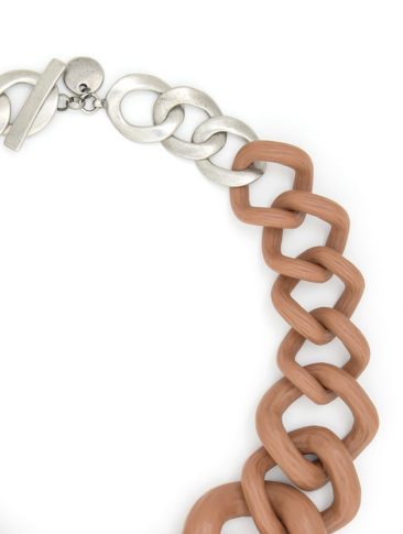 Necklace - Chunky Links Statement Necklace Tan - Girl Intuitive - Zenzii -