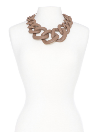 Necklace - Chunky Links Statement Necklace Tan - Girl Intuitive - Zenzii -