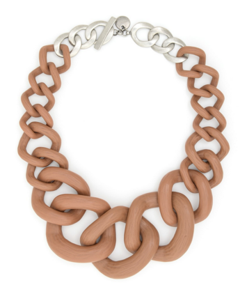 Necklace - Chunky Links Statement Necklace Tan - Girl Intuitive - Zenzii -