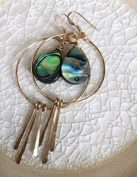 earrings - Large Quartz Crystal Hoop Earrings with Spikes - Girl Intuitive - Quinn Sharp -