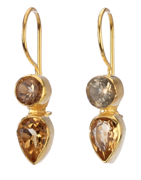 earrings - Citrine Crystal Drop Earrings - Girl Intuitive - Island Imports -