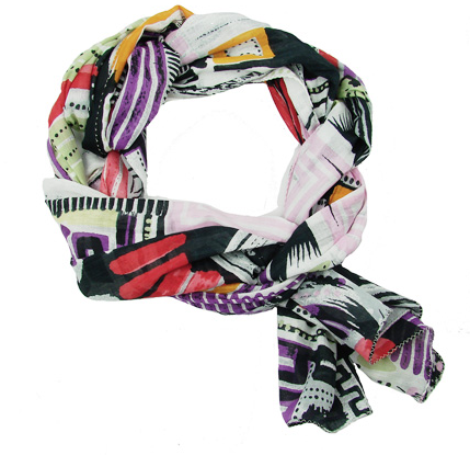 Scarves - Cityscape Scarf - Black - Girl Intuitive - WorldFinds -