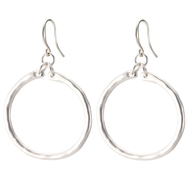earrings - Classic Hoop Drop Earrings - Girl Intuitive - Island Imports - 2" / Silver