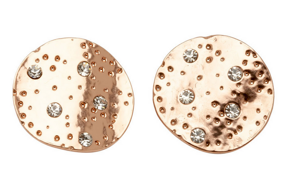 earrings - Karine Sultan Coin Earrings in Rose Gold - Girl Intuitive - Karine Sultan -