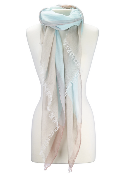 Scarves - Color Block Scarf in Pastel - Girl Intuitive - Island Imports - Blue / Modal Cotton
