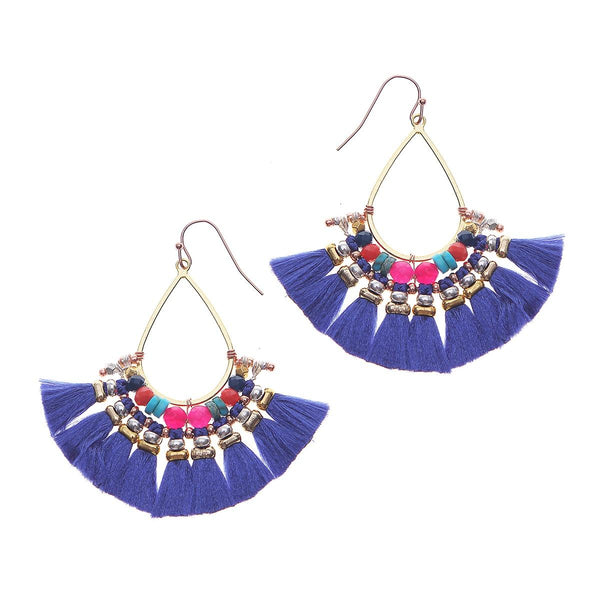 earrings - Colorful Fringe Earrings - Girl Intuitive - Nakamol -