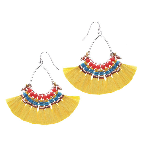 earrings - Colorful Fringe Earrings - Girl Intuitive - Nakamol -