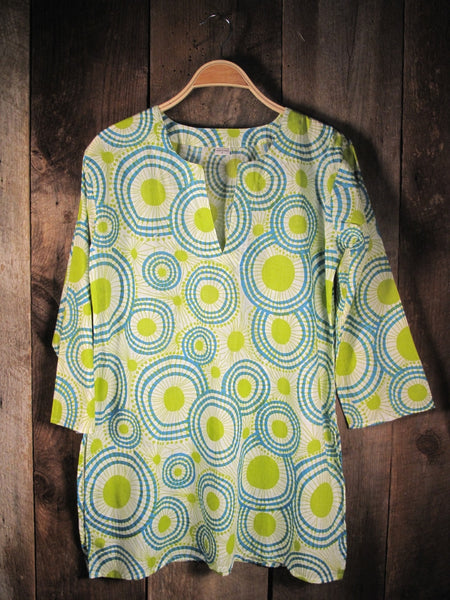 Tunic - Cotton Print Tunic Lime Mod - Girl Intuitive - Nusantara -