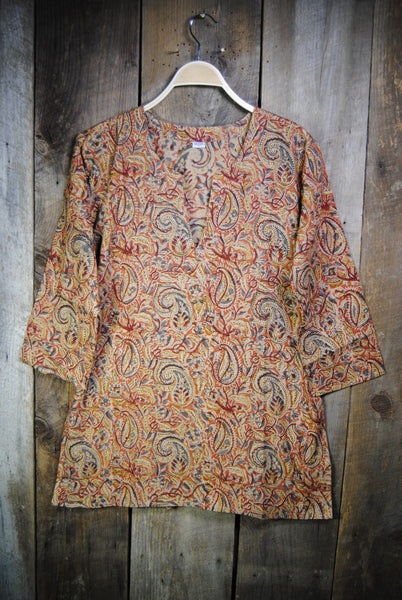 Tunic - Cotton Shiva Tunic Earthy Paisley - Girl Intuitive - Nusantara -