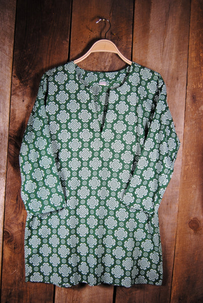 Tunic - Cotton Tunic Top Tory Dark Green - Girl Intuitive - Nusantara -