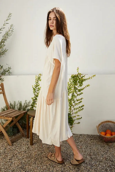 Dresses - Cotton Jersey Tunic Maxi Dress - Girl Intuitive - By Together -