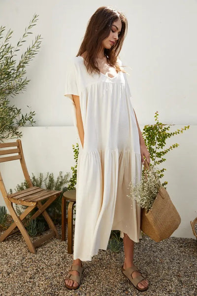 Dresses - Cotton Jersey Tunic Maxi Dress - Girl Intuitive - By Together -