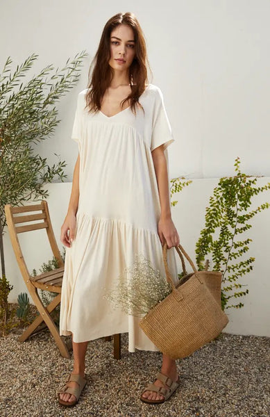 Dresses - Cotton Jersey Tunic Maxi Dress - Girl Intuitive - By Together -