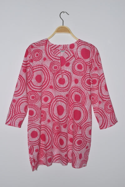 Tunic - Cotton Print Tunic Mod Pink - Girl Intuitive - Nusantara -