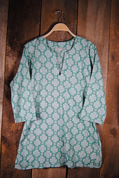 Tunic - Cotton Tunic Top Tory in Mint Green - Girl Intuitive - Nusantara -