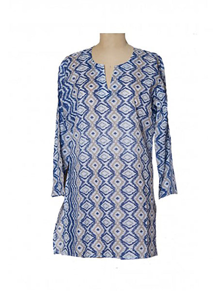 Tunic - Cotton Tunic Top Bijou Blue - Girl Intuitive - Dolma -