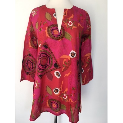 Tunic - Cotton Tunic Top Hot Pink - Girl Intuitive - Dolma -