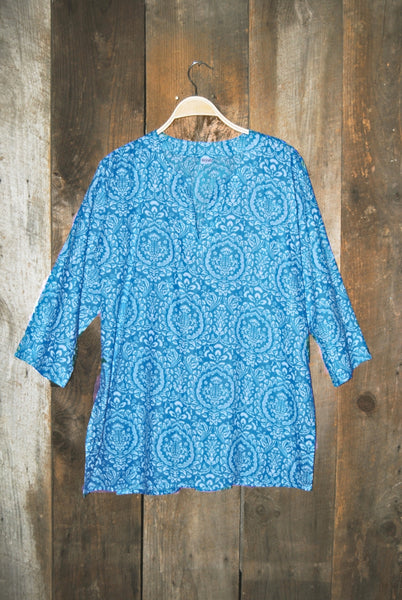 Tunic - Cotton Tunic Top Tropical Turquoise - Girl Intuitive - Nusantara -