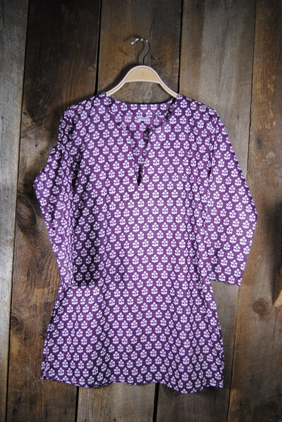 Tunic - Cotton Tunic Top in Purple - Girl Intuitive - Nusantara -