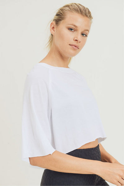 Shirts - Mono B Cropped Raglan Short-Sleeve Shirt - Girl Intuitive - Mono B -