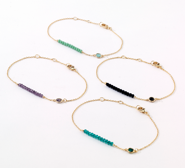 bracelet - Crystal Bar Delicate Bracelet - Girl Intuitive - Island Imports -