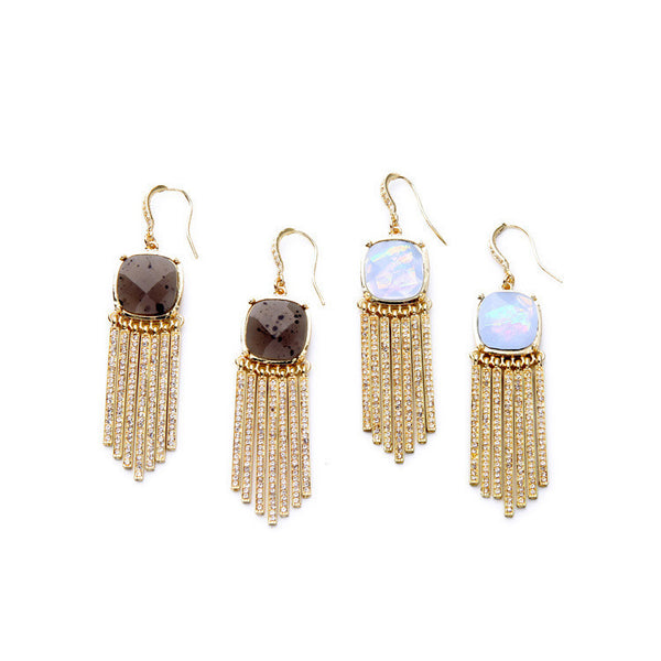 earrings - Crystal Fringe Statement Earrings - Girl Intuitive - Girl Intuitive -