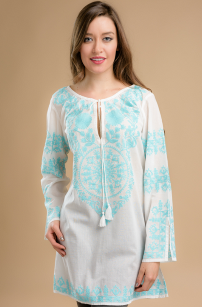 Tunic - Daksha Embroidered Tunic Top - Girl Intuitive - Sevya -