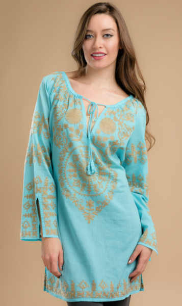 Tunic - Daksha Embroidered Tunic Top - Girl Intuitive - Sevya -