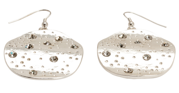 earrings - Karine Sultan Drop Disc Earrings with Amber Crystals - Girl Intuitive - Karine Sultan -
