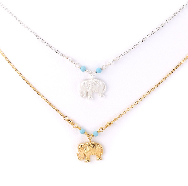 Necklace - Delicate Elephant Charm Necklace - Girl Intuitive - Island Imports -
