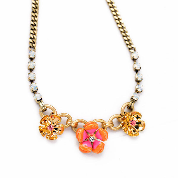 Delicate Orange Flower Necklace – Girl Intuitive